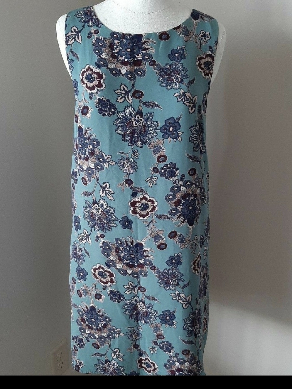 Pink Rose Sleeveless Teal Floral Size XL Dress